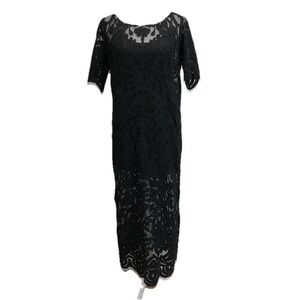SUNO | Dresses | Suno Black Dress With Embroidery And Floral Appliqus Size  | Poshmark